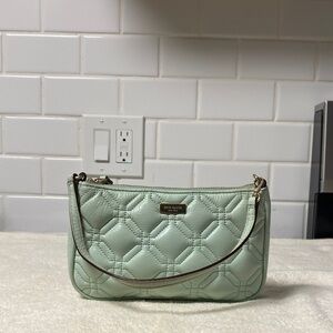 Kate Spade Light Green Quilted Wristlet